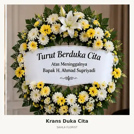 Krans Bunga Duka Cempaka Putih