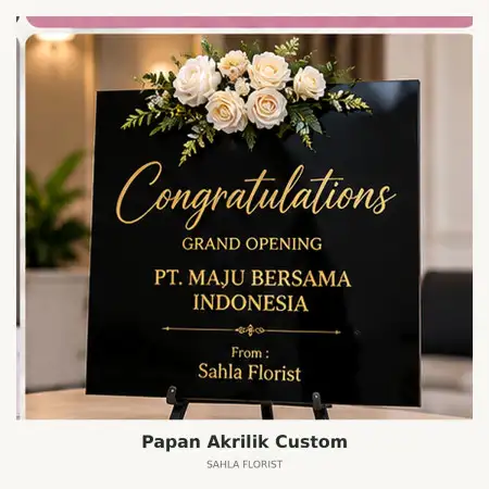 Papan Bunga Akrilik Cempaka Putih
